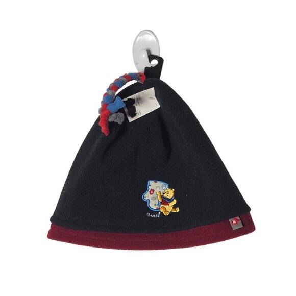 Disney Winnie The Pooh Embroidered Fleece Pom-Pom Beanie Hat Winter Warm Cozy - Picture 1 of 8